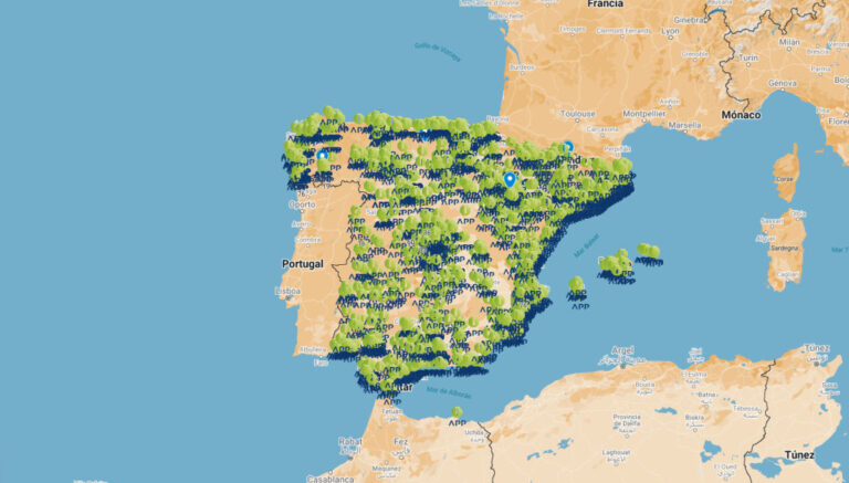 Mapa que muestra puntos donde se ha reciclado con RECiCLA.APP